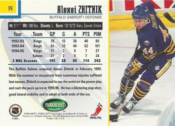 1995-96 Parkhurst International - Emerald Ice #19 Alexei Zhitnik Back