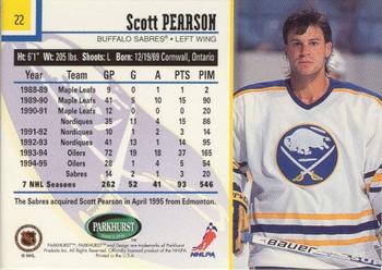 1995-96 Parkhurst International - Emerald Ice #22 Scott Pearson Back
