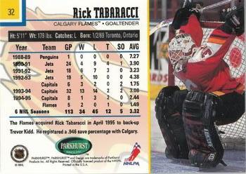 1995-96 Parkhurst International - Emerald Ice #32 Rick Tabaracci Back