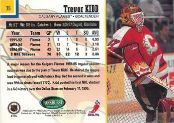 1995-96 Parkhurst International - Emerald Ice #35 Trevor Kidd Back