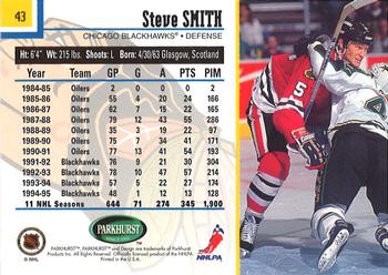 1995-96 Parkhurst International - Emerald Ice #43 Steve Smith Back