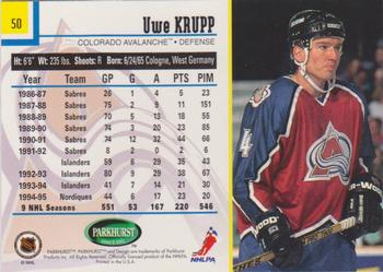 1995-96 Parkhurst International - Emerald Ice #50 Uwe Krupp Back