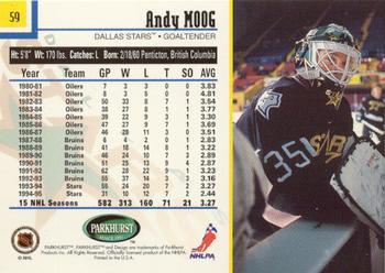 1995-96 Parkhurst International - Emerald Ice #59 Andy Moog Back