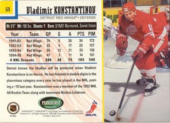 1995-96 Parkhurst International - Emerald Ice #69 Vladimir Konstantinov Back