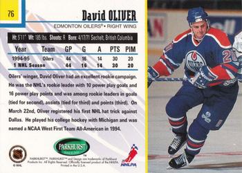 1995-96 Parkhurst International - Emerald Ice #76 David Oliver Back