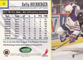 1995-96 Parkhurst International - Emerald Ice #77 Kelly Buchberger Back