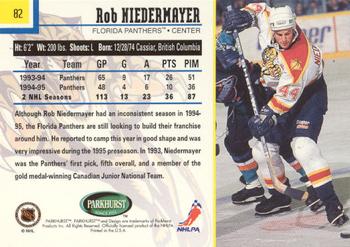 1995-96 Parkhurst International - Emerald Ice #82 Rob Niedermayer Back