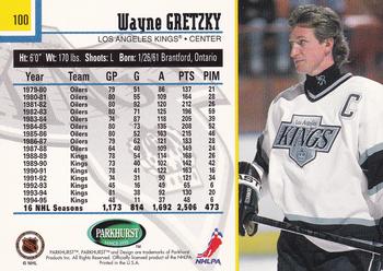 1995-96 Parkhurst International - Emerald Ice #100 Wayne Gretzky Back