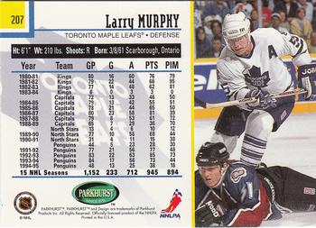1995-96 Parkhurst International - Emerald Ice #207 Larry Murphy Back