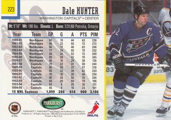1995-96 Parkhurst International - Emerald Ice #223 Dale Hunter Back