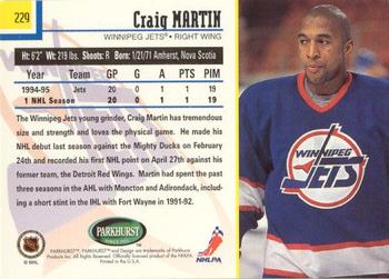 1995-96 Parkhurst International - Emerald Ice #229 Craig Martin Back