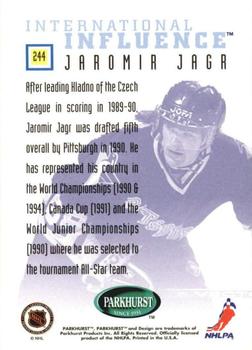 1995-96 Parkhurst International - Emerald Ice #244 Jaromir Jagr Back