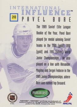 1995-96 Parkhurst International - Emerald Ice #248 Pavel Bure Back