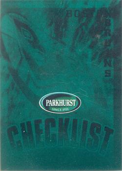 1995-96 Parkhurst International - Emerald Ice #288 Bruins Checklist Front