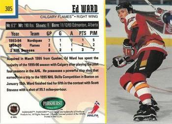 1995-96 Parkhurst International - Emerald Ice #305 Ed Ward Back
