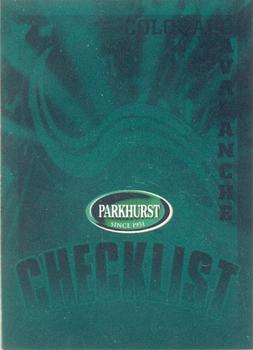 1995-96 Parkhurst International - Emerald Ice #324 Avalanche Checklist Front