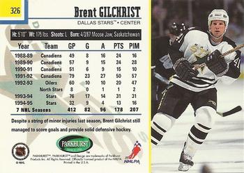 1995-96 Parkhurst International - Emerald Ice #326 Brent Gilchrist Back