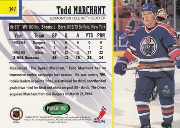 1995-96 Parkhurst International - Emerald Ice #347 Todd Marchant Back