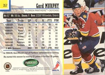 1995-96 Parkhurst International - Emerald Ice #357 Gord Murphy Back