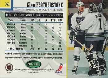 1995-96 Parkhurst International - Emerald Ice #363 Glen Featherstone Back