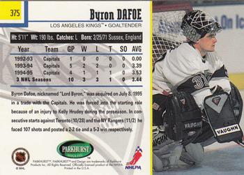 1995-96 Parkhurst International - Emerald Ice #375 Byron Dafoe Back