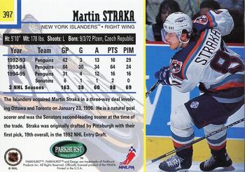 1995-96 Parkhurst International - Emerald Ice #397 Martin Straka Back