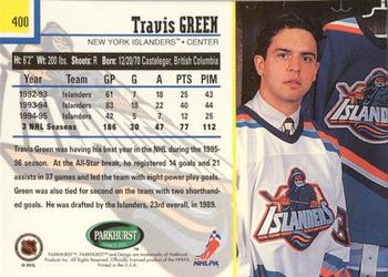 1995-96 Parkhurst International - Emerald Ice #400 Travis Green Back