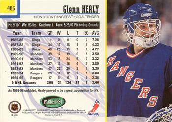 1995-96 Parkhurst International - Emerald Ice #406 Glenn Healy Back