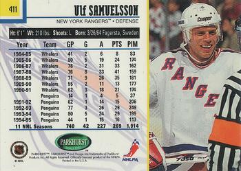 1995-96 Parkhurst International - Emerald Ice #411 Ulf Samuelsson Back