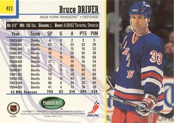 1995-96 Parkhurst International - Emerald Ice #413 Bruce Driver Back