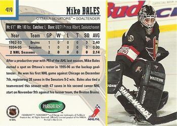 1995-96 Parkhurst International - Emerald Ice #419 Mike Bales Back