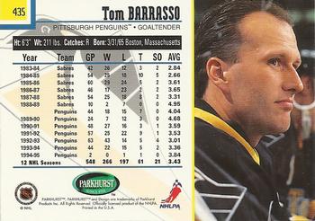 1995-96 Parkhurst International - Emerald Ice #435 Tom Barrasso Back