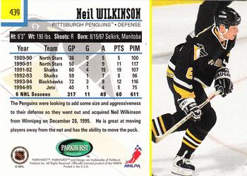 1995-96 Parkhurst International - Emerald Ice #439 Neil Wilkinson Back