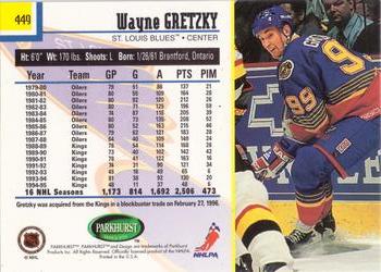1995-96 Parkhurst International - Emerald Ice #449 Wayne Gretzky Back