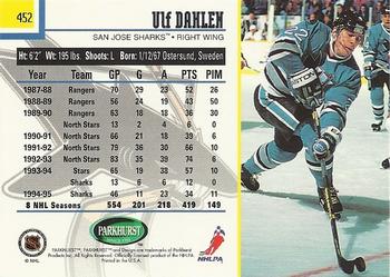 1995-96 Parkhurst International - Emerald Ice #452 Ulf Dahlen Back
