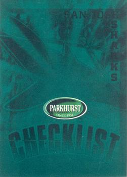 1995-96 Parkhurst International - Emerald Ice #459 Sharks Checklist Front