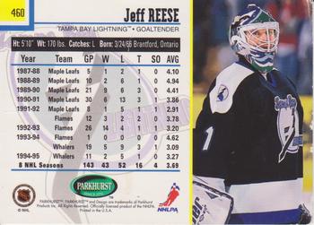 1995-96 Parkhurst International - Emerald Ice #460 Jeff Reese Back