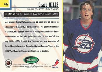 1995-96 Parkhurst International - Emerald Ice #497 Craig Mills Back