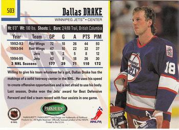 1995-96 Parkhurst International - Emerald Ice #503 Dallas Drake Back