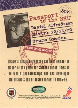 1995-96 Parkhurst International - Emerald Ice #507 Daniel Alfredsson Back
