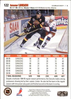 1995-96 Collector's Choice - Player's Club #122 Trevor Linden Back