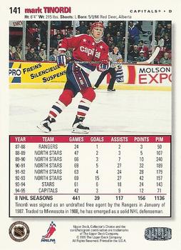 1995-96 Collector's Choice - Player's Club #141 Mark Tinordi Back
