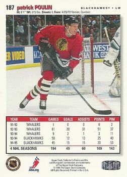 1995-96 Collector's Choice - Player's Club #187 Patrick Poulin Back