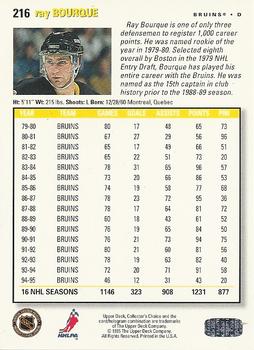 1995-96 Collector's Choice - Player's Club #216 Ray Bourque Back