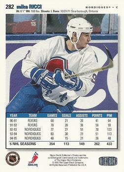 1995-96 Collector's Choice - Player's Club #282 Mike Ricci Back