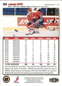 1995-96 Collector's Choice - Player's Club #284 Sylvain Cote Back