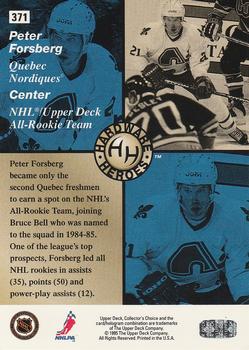 1995-96 Collector's Choice - Player's Club #371 Peter Forsberg Back