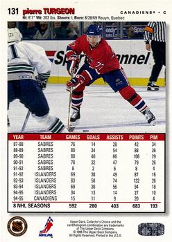 1995-96 Collector's Choice - Platinum Player's Club #131 Pierre Turgeon Back