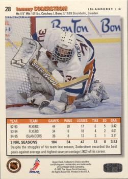 1995-96 Collector's Choice - Platinum Player's Club #28 Tommy Soderstrom Back