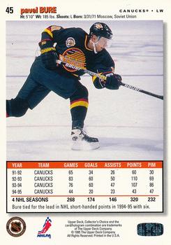 1995-96 Collector's Choice - Platinum Player's Club #45 Pavel Bure Back